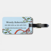 Ich reise für Weihnachts-Monogramm "W" mit Namen Gepäckanhänger (Rückseite horizontal)