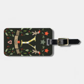 Ich reise für Weihnachts-Monogramm "Y" mit Namen Gepäckanhänger (Vorderseite horizontal)