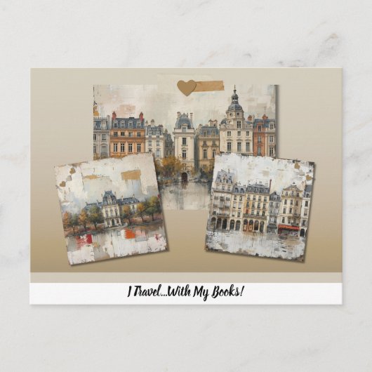 Ich Reise...Mit Meinen Büchern! Postkarte (Vorderseite)