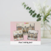 Ich reise... mit meinen Büchern! Postkarte (Stehend Vorderseite)