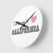Ich reise nach Kalifornien Runde Wanduhr (Winkel)