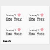 Ich reise nach New York Ovaler Aufkleber (Blatt)