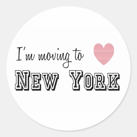 Ich reise nach New York Runder Aufkleber (Vorderseite)