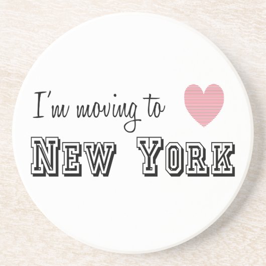 Ich reise nach New York Sandstein Untersetzer (Vorne)