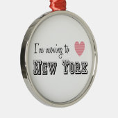 Ich reise nach New York Silbernes Ornament (Rechts)