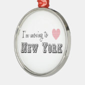 Ich reise nach New York Silbernes Ornament (Links)