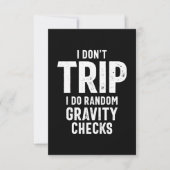 Ich reise nicht, ich mache zufällige Gravity-Karos RSVP Karte (Vorderseite)