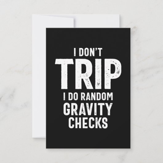 Ich reise nicht, ich mache zufällige Gravity-Karos RSVP Karte (Vorderseite)