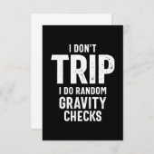 Ich reise nicht, ich mache zufällige Gravity-Karos RSVP Karte (Vorne/Hinten)