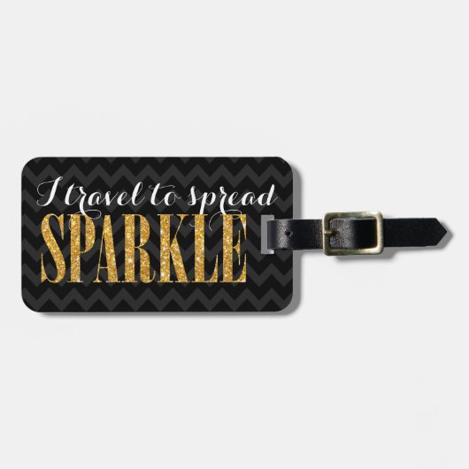 Ich reise zum Zickzack Gepäckanhänger (Vorderseite horizontal)