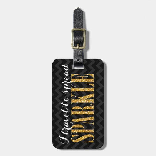 Ich reise zum Zickzack Gepäckanhänger (Vorderseite vertikal)