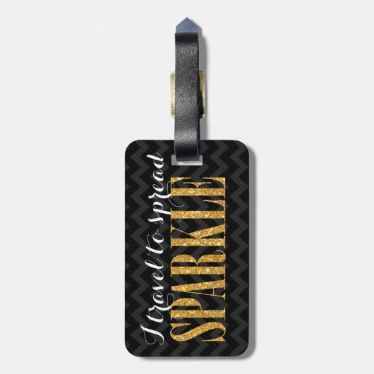 Ich reise zum Zickzack Gepäckanhänger (Rückseite vertikal)