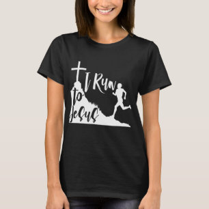 Ich renne zu Jesus Running Joggen Religiöse Christ T-Shirt