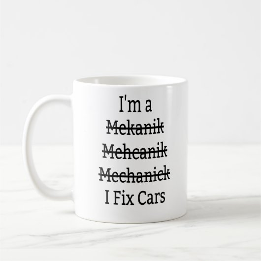 Ich repariere Autos Kaffeetasse (Links)