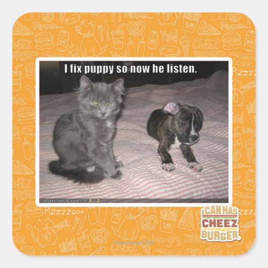 Ich repariere Puppy Quadratischer Aufkleber (Vorderseite)