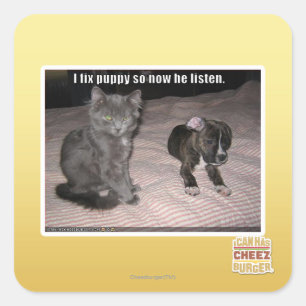 Ich repariere Puppy Quadratischer Aufkleber