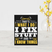 Ich repariere Sachen und ich kenne Dinge, die lust Karte (Gelbe Blume)