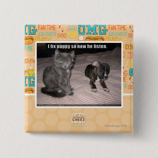 Ich repariere Welpen Button (Vorderseite)