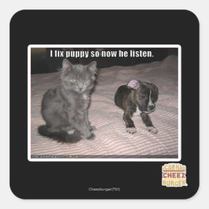 Ich repariere Welpen Quadratischer Aufkleber