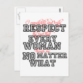 Ich respektiere jede Frau Postkarte (Vorne/Hinten)