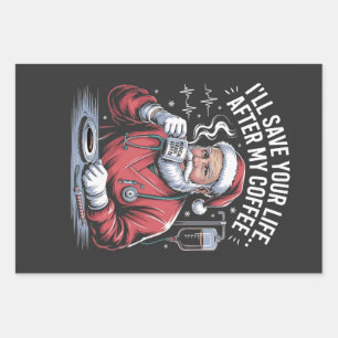 Ich Rett dein Leben nach meinem Kaffeehaus Geschenkpapier Set