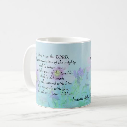 Ich Rett deinen Kindern: Isaiah 49:25 Kaffeetasse (Vorderseite Links)