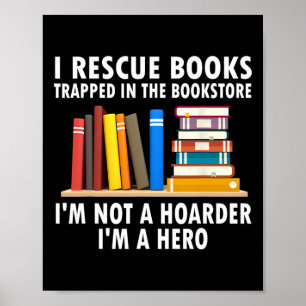 Ich rette Bücher, die im Buchladen gefangen sind L Poster