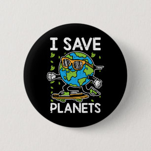 Ich rette die Umwelt des Planeten Erde Button