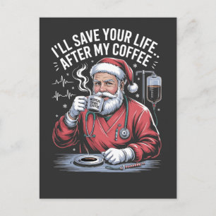 Ich rette dir das Leben nach meinem Weihnachtskaff Einladungspostkarte
