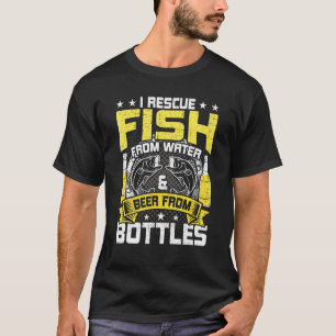 Ich rette Fische aus Wasser Bier aus Flasche Fly F T-Shirt