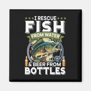 Ich rette Fische aus Wasser und Bier aus Flaschen Magnet