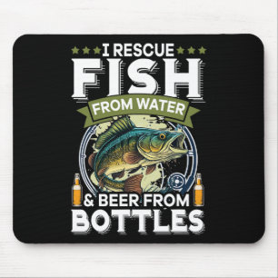 Ich rette Fische aus Wasser und Bier aus Flaschen Mousepad