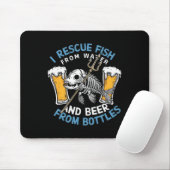 Ich rette Fische aus Wasser und trinke Bier aus Bo Mousepad (Mit Mouse)