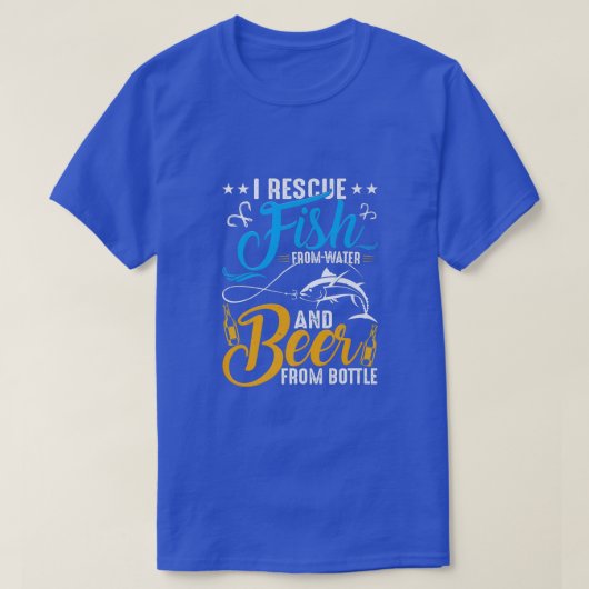 Ich rette Fische aus Wasser und trinke Bier aus Bo T-Shirt (Design vorne)