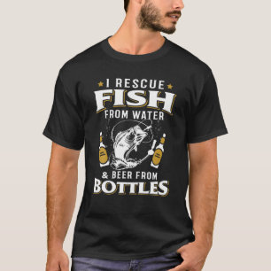 Ich rette Fische vom Wasserbier aus Flaschen T-Shi T-Shirt