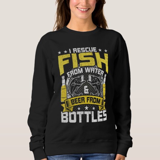 Ich rette Fische von Wasserbier von Flaschengängen Sweatshirt (Vorderseite)