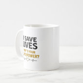 Ich rette Leben. Was ist dein Superheldenstück? Zi Kaffeetasse (Vorderseite Links)