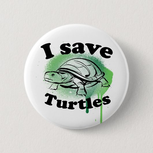 Ich rette Schildkröten Button (Vorderseite)