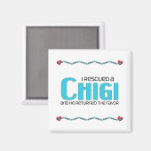 Ich rettete ein Chigi (Männchen) Adoption Design Magnet (Vorderseite/Rückseite)