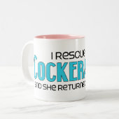 Ich rettete eine Cockeranian (weibliche) Zweifarbige Tasse (Vorderseite Links)
