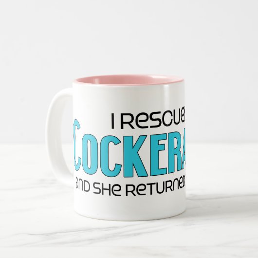 Ich rettete eine Cockeranian (weibliche) Zweifarbige Tasse (Vorderseite Links)