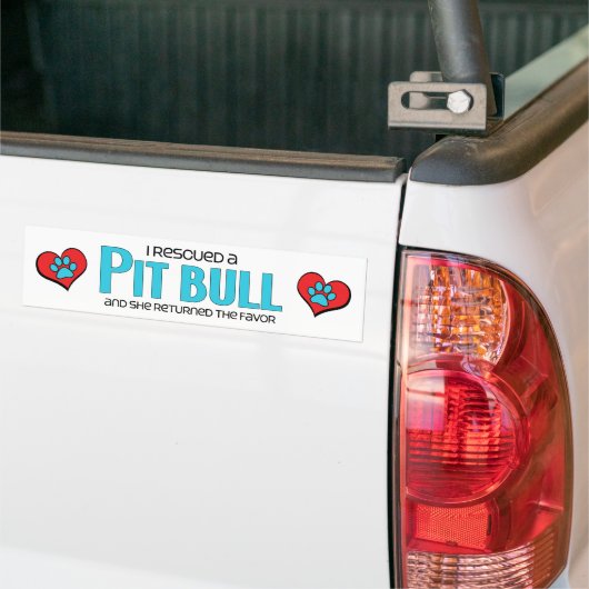 Ich rettete eine Pitbull (weiblichen Hund) Autoaufkleber (Auf Lkw)
