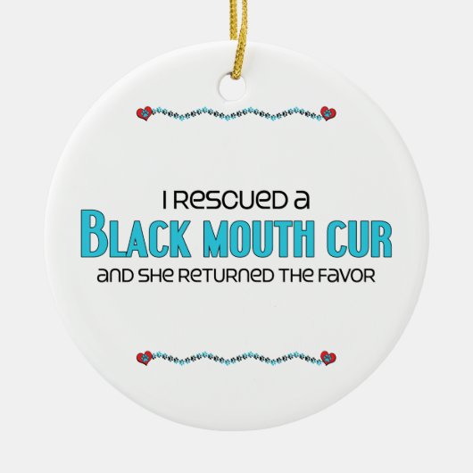 Ich rettete eine schwarze Mund-Kanaille Keramikornament (Vorne)