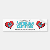 Ich rettete einen australischen Vieh-Hund Autoaufkleber (Vorne)