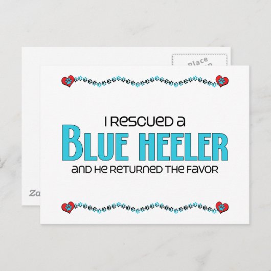 Ich rettete einen blauen Helfer (Männerhund) Postkarte (Vorne/Hinten)