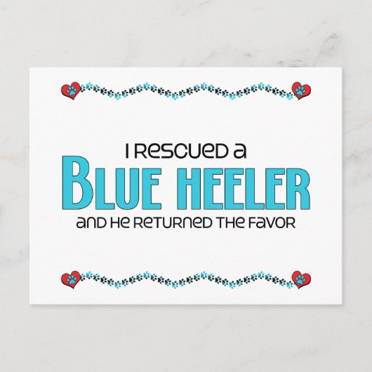 Ich rettete einen blauen Helfer (Männerhund) Postkarte (Vorderseite)