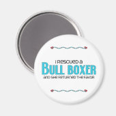 Ich rettete einen Bull Boxer (Weibliche) Adoption Magnet (Vorderseite/Rückseite)