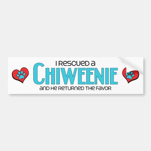 Ich rettete einen Chiweenie (Mann) Autoaufkleber (Vorne)