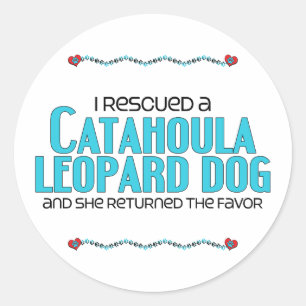 Ich rettete einen Katahoula-Leopard-Hund (Weiblich Runder Aufkleber