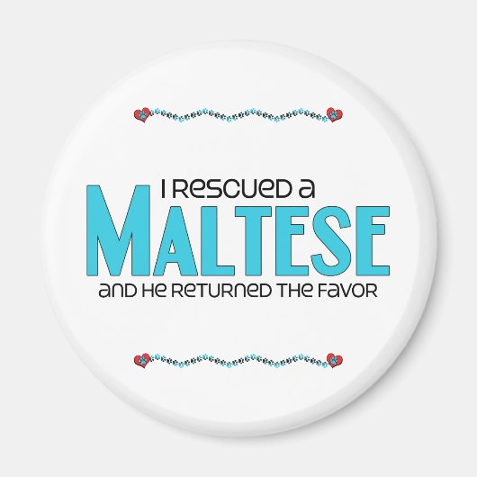 Ich rettete einen Malteser (Männerhund) Magnet (Vorne)